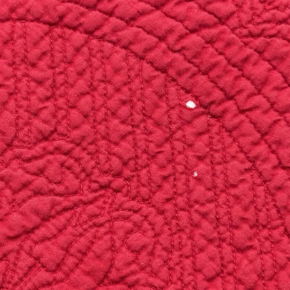 Vintage Set of 3 Round Quilted Red Placemats 14 inch Dining Table Decor
